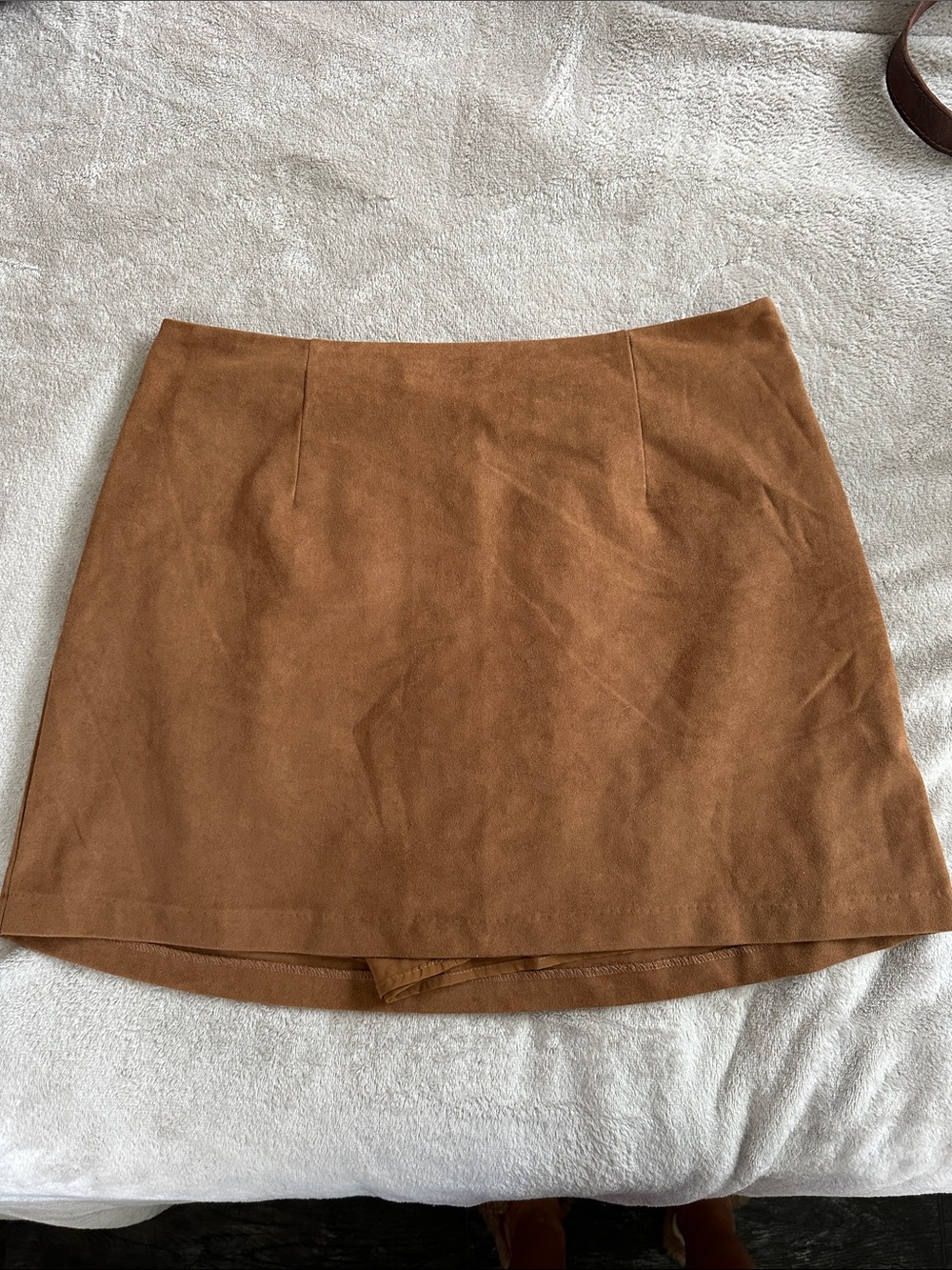 Abercrombie & Fitch Cognac Suede Mini Skort